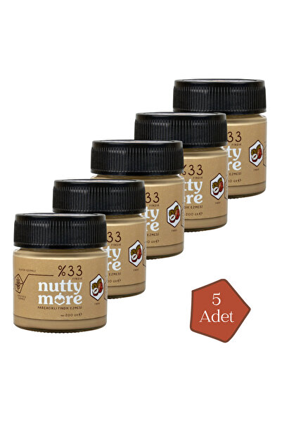 Nutty More %33 Fındık Parçacıklı Fındık Ezmesi 200 gr x 5 Adet