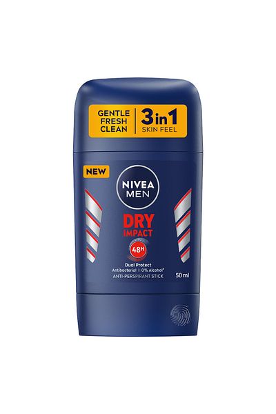 NIVEA مزيل عرق ستيك للرجال، تأثير جاف، 50 مل، حماية طويلة الأمد من العرق