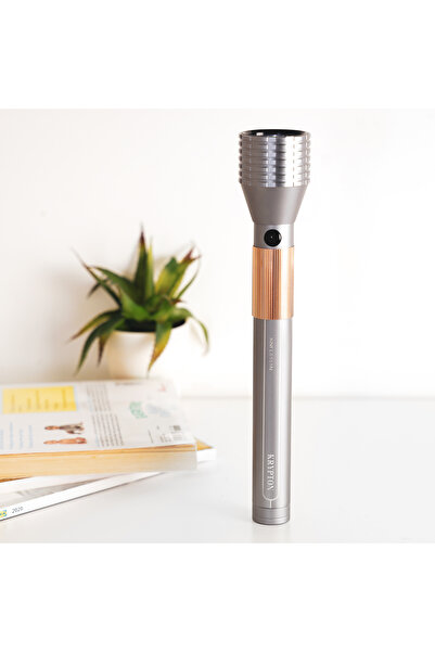 KRYPTON Rechargeable LED Flashlight, 2000m Range, 4hrs Use, Durable Alloy, Unbreakable Lens
