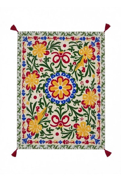 Rugs Modern Halı Haryana Collection Multi-Colored Flowers Patterned Woven Bas...