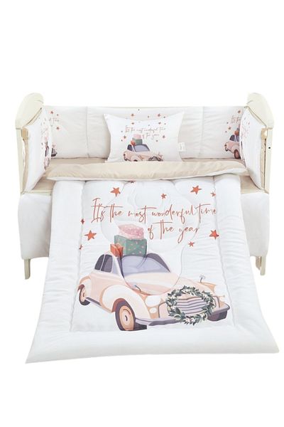 smart home Baby Bed Sheet Set, Bumper Sheet Set of 5 with Natural Cotton Filling