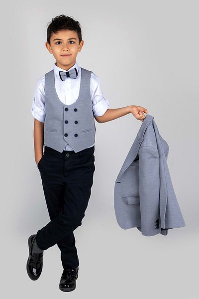 s.t. sebat tekstil Jacket and Vest Boy Gabardine Pants Suit Sb487