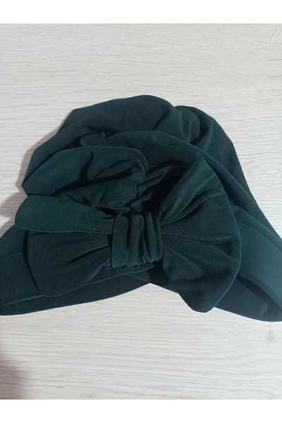 BAV Butik Ayvitrin Emerald Green Bow Women's Bonnet Double Sided