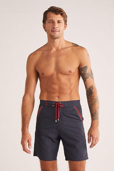 Kom Men's Lace-Up Swim Shorts, Pocketed