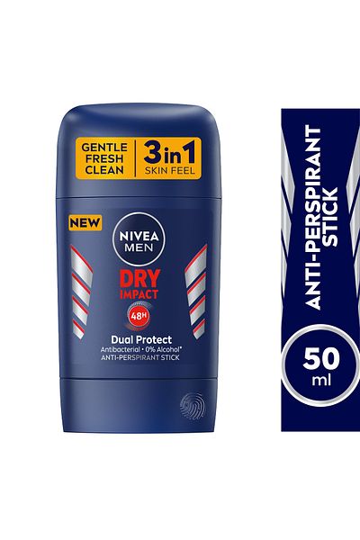 NIVEA مزيل عرق ستيك للرجال، تأثير جاف، 50 مل، حماية طويلة الأمد من العرق