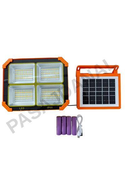pasajdanal Turbo 400w Solar Led Projektör Kamp Solar Uzatmalı Solar Panel+Şar...