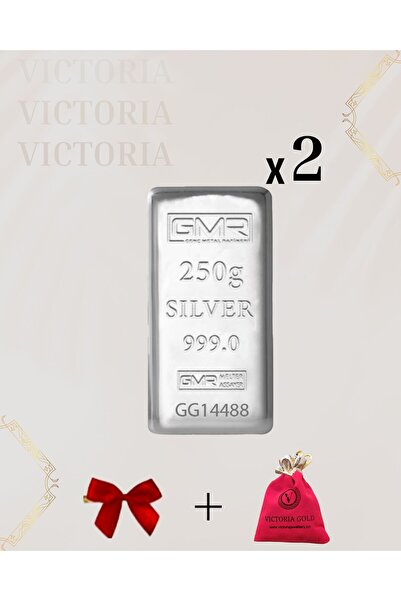 Victoria Sertifikalı 2 Adet 250 gr Külçe Gümüş 999 Ayar