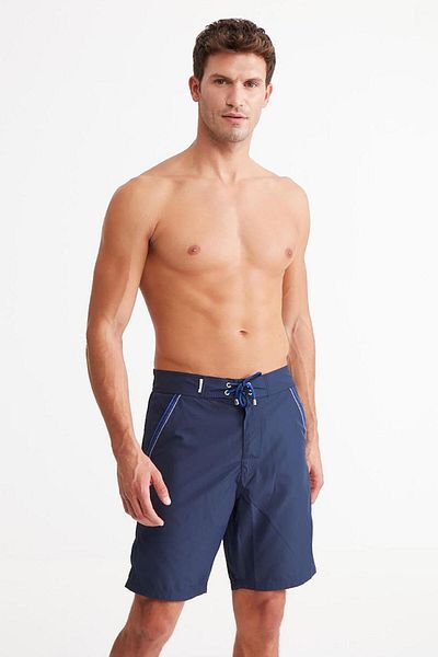 Kom Men's Lace-Up Swim Shorts, Pocketed
