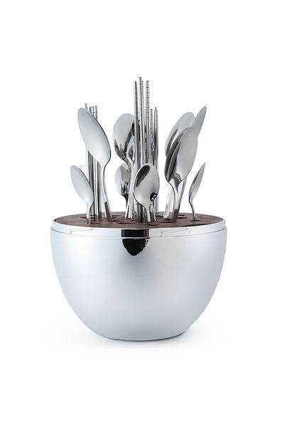 Lotus rose Luxury 24-piece flatware set, egg-shaped case