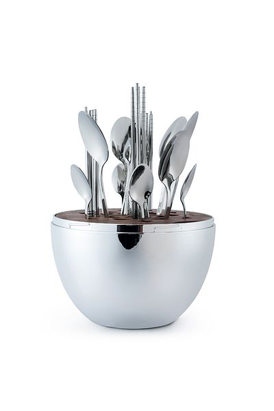 Lotus rose 24piece egg-shaped spoon, fork and knife set