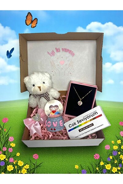 miraybutikhediyelikesya Mini Hediye Kutusu, Sevgiliye Özel, Işıklı Kar Küresi...