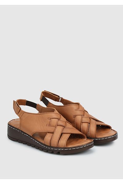 Eclipse Tan Leather Women's Comfort Sandals