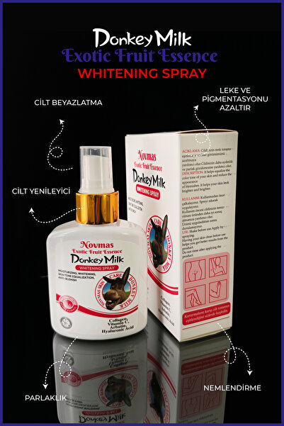 NOVMAS Donkey Milk Cilt Beyazlatıcı Sprey, (Genital Bölge, Koltuk Altı, Bikin...