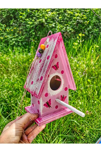 Home El Yapımı Ahşap Kuş Yuvası, 13x23x10 cm, Ev Bahçe Duvar Dekorasyonu İçin