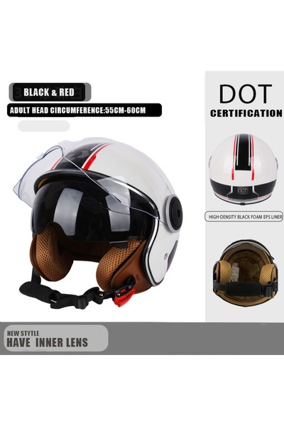 Choice خوذة دراجة نارية كلاسيكية مفتوحة معتمدة من وزارة النقل الأمريكية 706-S...