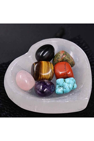 MYTAKIAĞACIMFH Selenit Taşı Kalp Kase Çakra Taşlarından Çakra Doğal Taş Tambu...