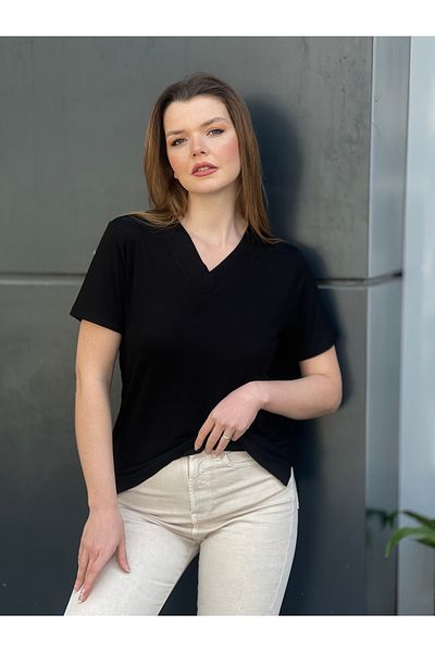 citycenterfashion Women's Large Size Thick V-Neck Blouse Cty-Xyn-7635 Intermediate Size M-L-Xl-Xxl