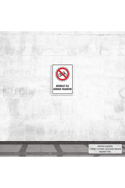 Posterya Ul01578-A4 - It Is Forbidden to Enter by Bicycle Warning Sign (21,6×30,3cm)