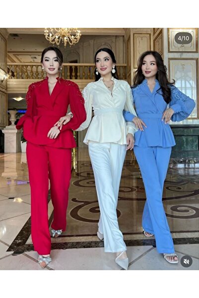 Eyes Life Pantalon Jacket Suit White-S Please Choose 1 Size Larger