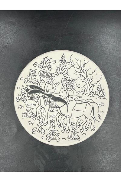 TTSERAMİK 18 cm Boyamaya Hazır Tahrirlenmiş Seramik Tabak Seti 3 lü | El Sana...