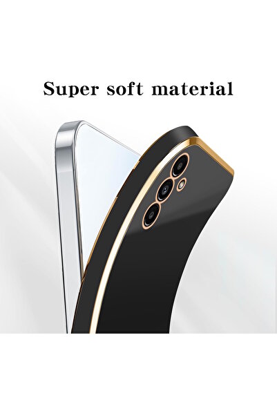 m.tk moveteck Samsung Galaxy A56 Kılıf Kamera Korumalı Parlak Gold Altın işlemeli Kenarlı Yumuşak Silikon Kapak