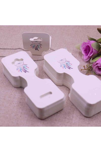 Choice whitedr New 50pcs/lot 3.5*9cm New Necklace Card Pendant/Hair Clicp DIY Necklace Card Custom Logo