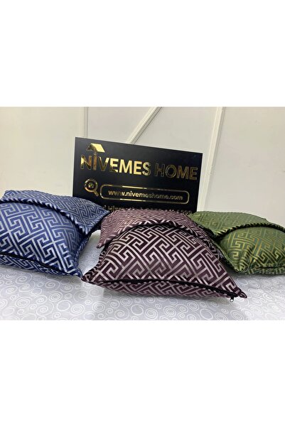 NİVEMESHOME غطاء وسادة مونيت زيجزاج كاكي 45 × 45