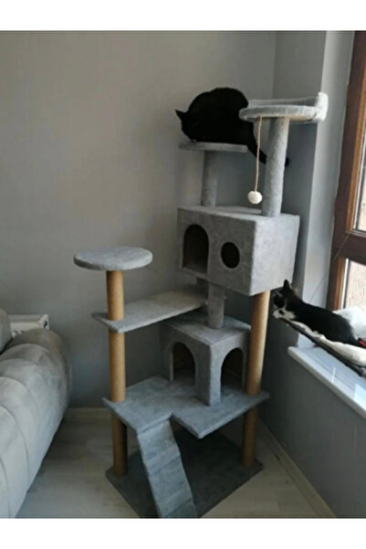 Petilux Kule Kedi Tırmalama Evi Gri