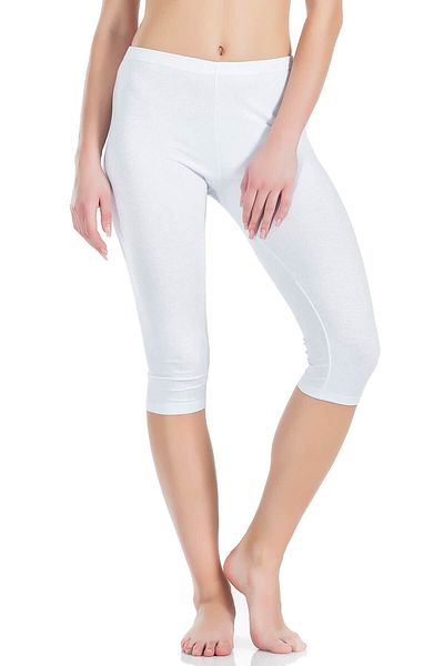 inkasole Leggings scurti pentru femei cu elastic de marime mare 411B alb