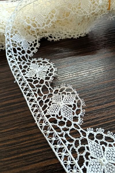Çt Çeyizci Tekstil 9 Meters Needle Embroidery - Machine Work Cover, Writing, Yemeni and Towel Edge, Guipure, Lace, Guipure