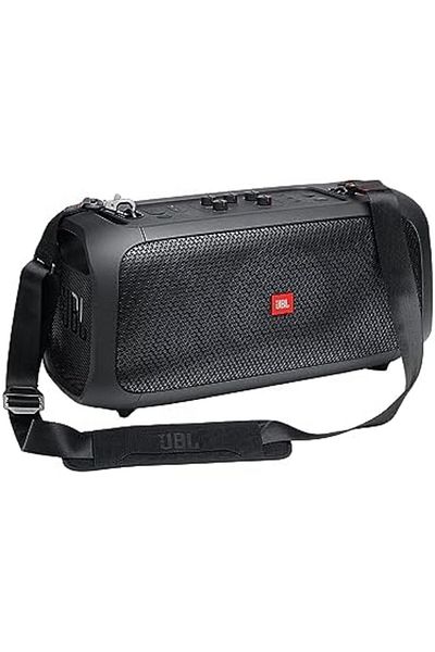 JBL Partybox On-The-GO Portable Party Speaker with Built In Lights and Wireless Mic, 100W Booming JB