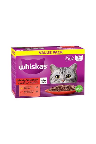 Whiskas Meaty Selection in Gravy Wet Cat Food - 80 g - Pack of 12