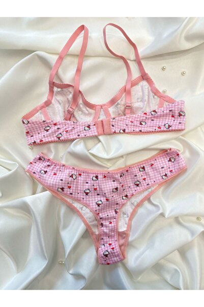 GUTTA Hello Kitty Patterned Cotton Underwire Underwear Set