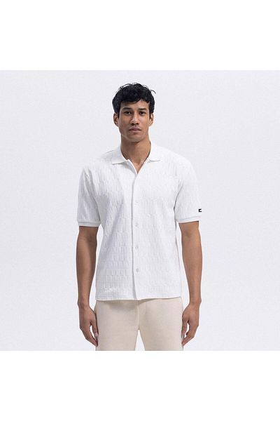 Ellesse Cămașă pentru bărbați EM490-OF cu guler polo - alb