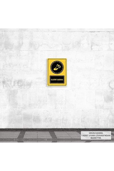 Posterya Ul01079-A4 - Hands with Soap Warning Sign (21,6×30,3cm)