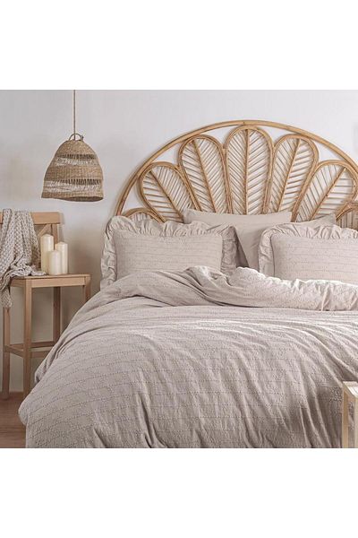 İyi Geceler İstanbul Good Night Istanbul Recital Brodeli Double Mink Colored Duvet Cover Set