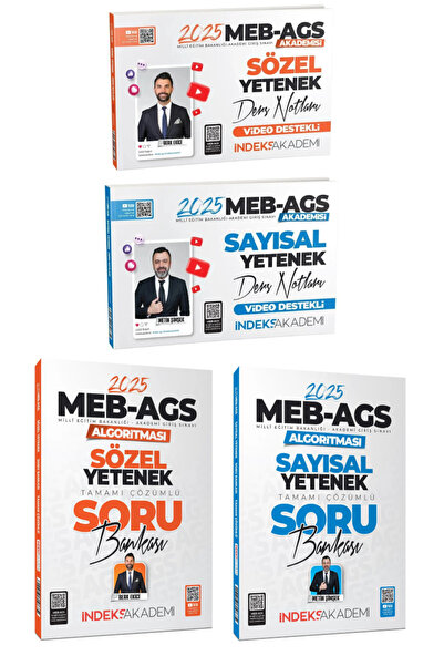 İndeks Akademi 2025 MEB AGS Sözel Yetenek Sayısal Yetenek Ders Notu + Soru Ba...