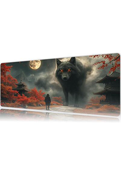 urzuva Kurt Baskılı Gaming Oyuncu Xl Mouse Pad Kaydırmaz Dikişli Mousepad 80x...