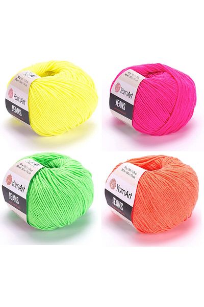 Yarnart 4 τεμάχια τζιν (58 - 59 - 60 - 61 ) Μικτό χρώμα Amigurumi πλεξίματος νήμα
