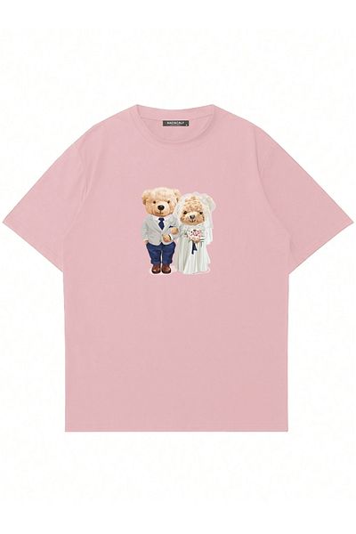 Mad&Calf Μπλουζάκι Unisex Teddy Couple με στάμπα με λαιμόκοψη