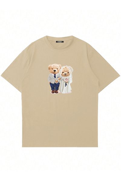 Mad&Calf Μπλουζάκι Unisex Teddy Couple με στάμπα με λαιμόκοψη