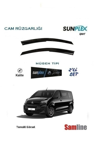 SUNPLEX Yeni Citroen Jumpy Combi Spacetourer (2024-2025) Cam Rüzgarlığı 2'li Set