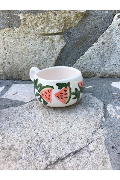 seramikanaz Watermelon Patterned Double Turkish Coffee or Espresso Coffee Cup...