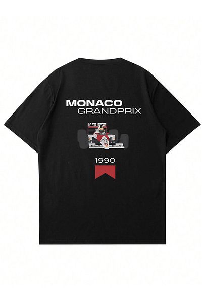 Mad&Calf Μπλουζάκι Unisex Monaco Grandprix με στάμπα με λαιμόκοψη
