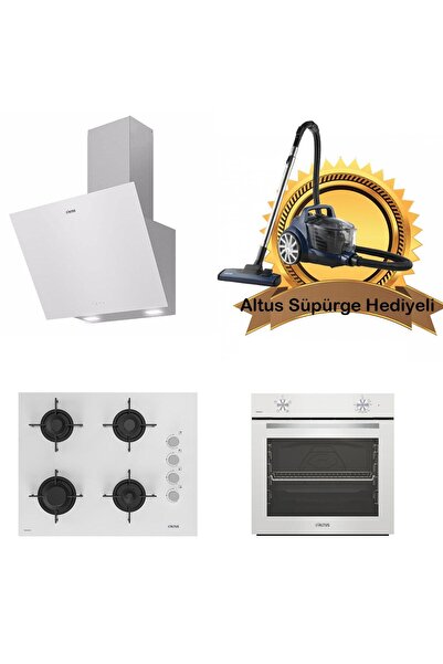 Altus Beyaz Cam Ankastre Set 570 W - 159 Dw- 310 Hw - (Altus Süpürge Hediyeli)
