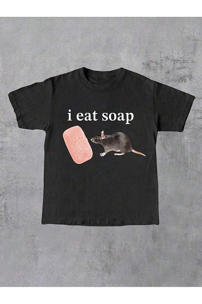EVIus Μπλουζάκι με στάμπα Oversize I Eat Soap