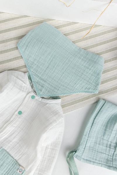 Babymod Muslin 100% Cotton Baby Boy 4 Piece Suit Set Hospital Release