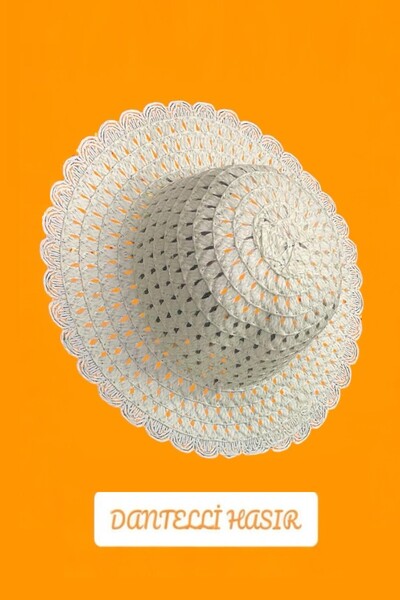 GÜZELYÜZ AVM Kadın Dantelli Hasır Şapka