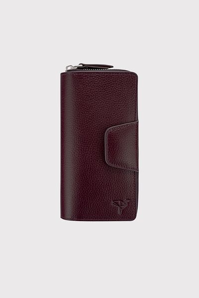 Garbalia Lobby Genuine Leather Claret Red Portfolio Women's Wallet