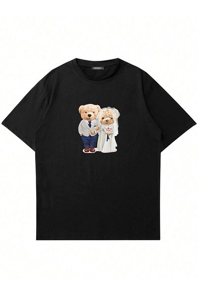 Mad&Calf Μπλουζάκι Unisex Teddy Couple με στάμπα με λαιμόκοψη